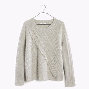 Madewell Gray Cable Knit Sweater